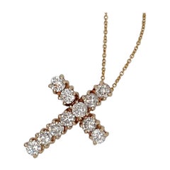 2,2 Karat 18k Gelbgold Diamant-Kreuz