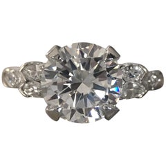 2.2 Carat Approximate, Round Diamond Ring with Pear Shapes, Ben Dannie