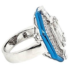 2.2 Carat Baguette, Round Diamond White Gold Ring