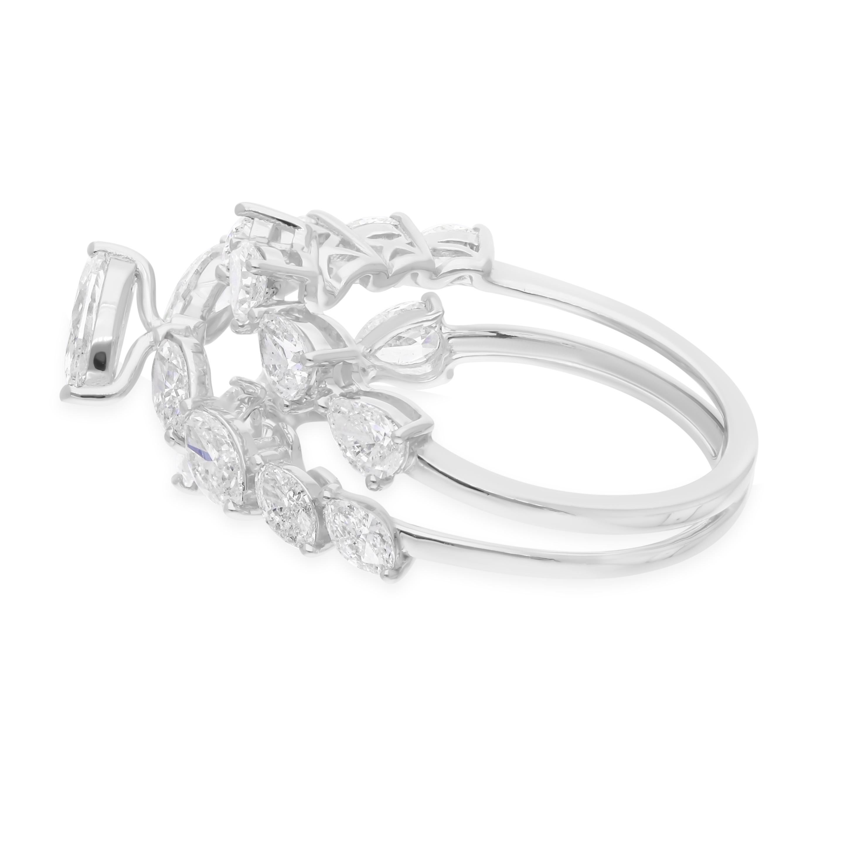 in vendita:  Anello nuziale con diamante naturale SI/HI certificato da 2,2 carati in oro bianco 14 carati 4