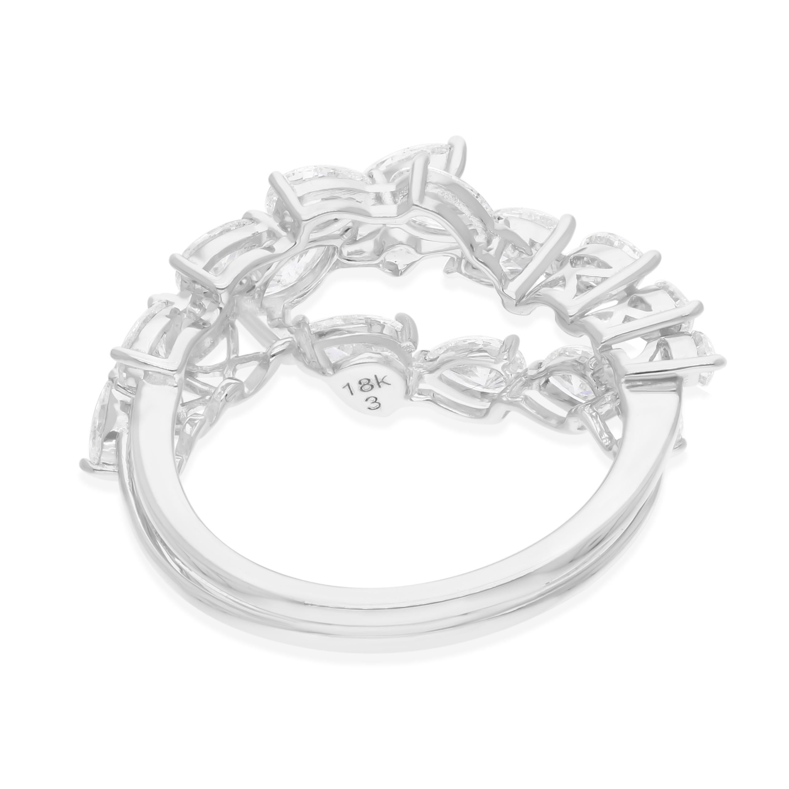 in vendita:  Anello nuziale con diamante naturale SI/HI certificato da 2,2 carati in oro bianco 14 carati 7