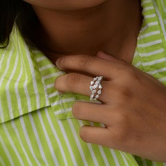 Spectrum Jewels 2.2Ct SI/H Diamond White Gold Engagement Crossover Ring In Stock