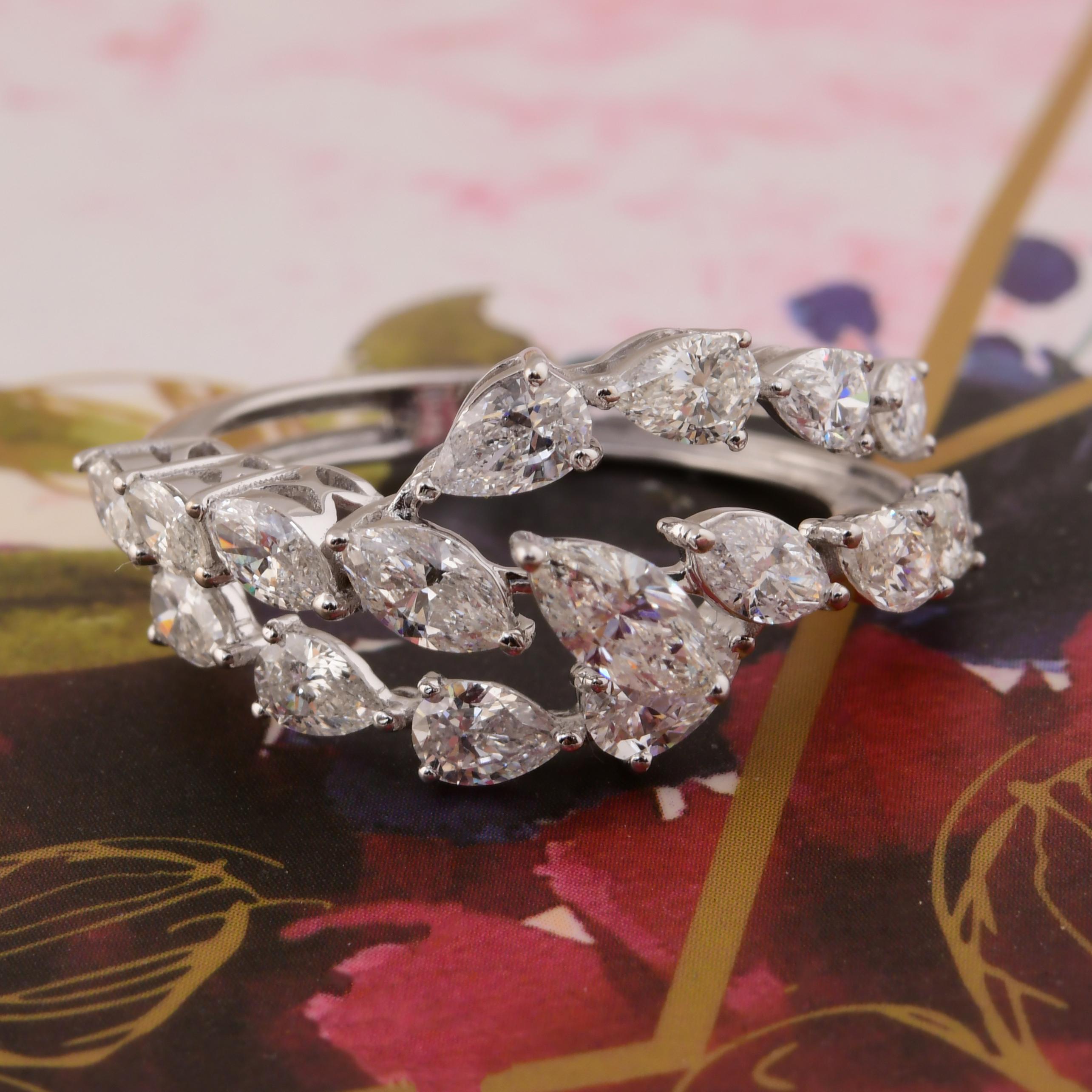 in vendita:  Anello nuziale con diamante naturale SI/HI certificato da 2,2 carati in oro bianco 18 carati 7
