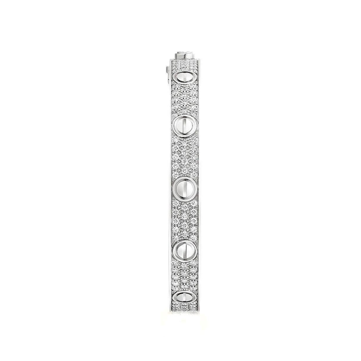 Round Cut Bracelet en or blanc 18 carats avec diamants de 2,2 carats  en vente