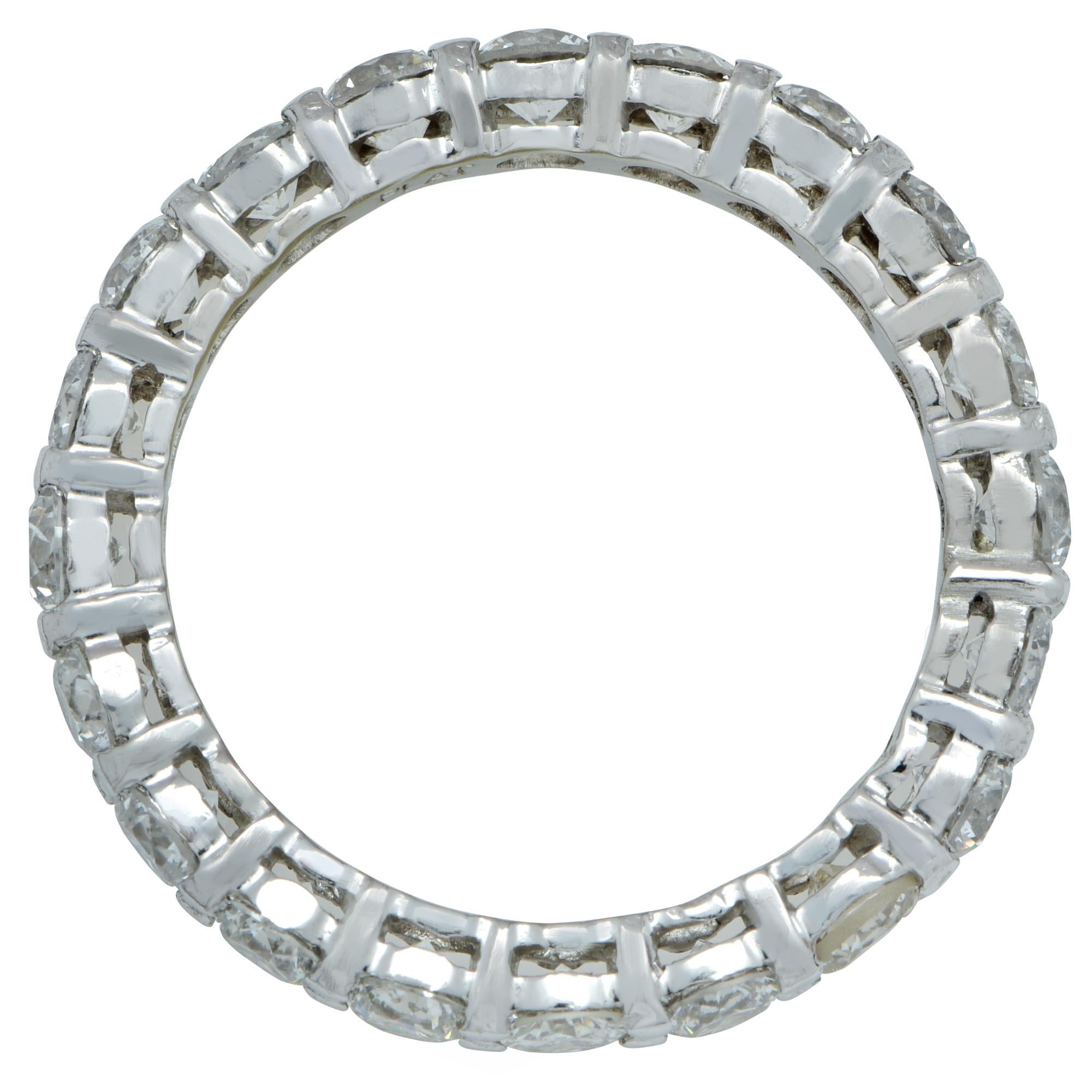 Stunning eternity band crafted in platinum featuring 20 round brilliant cut diamonds weighing approximately 2.2cts total, G color VS-SI clarity. This seamless flow of diamonds is bound to dazzle.

Our pieces are all accompanied by an appraisal