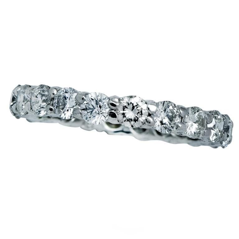 Modern 2.2 Carat Diamond and Platinum Eternity Band For Sale