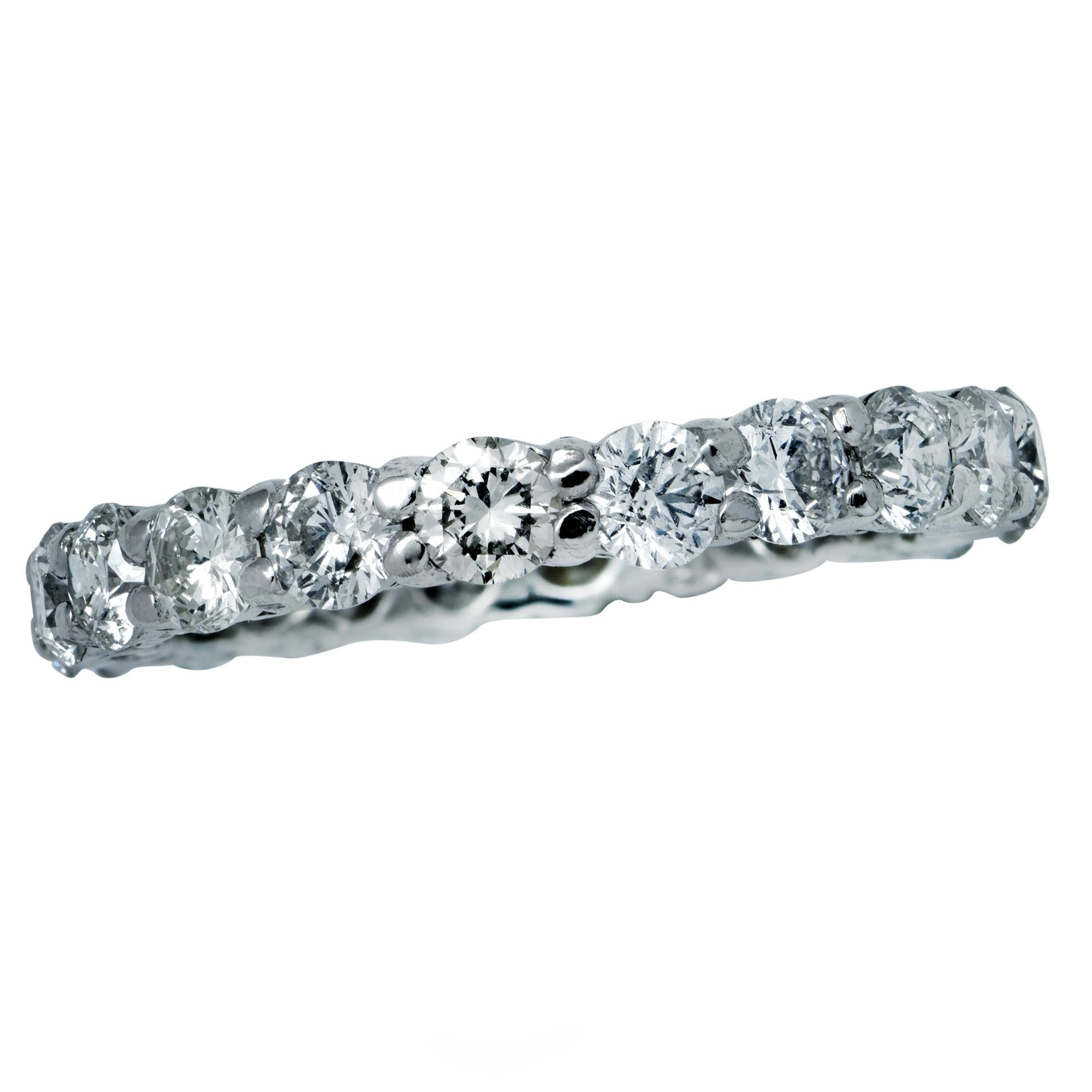 2.2 Carat Diamond and Platinum Eternity Band For Sale