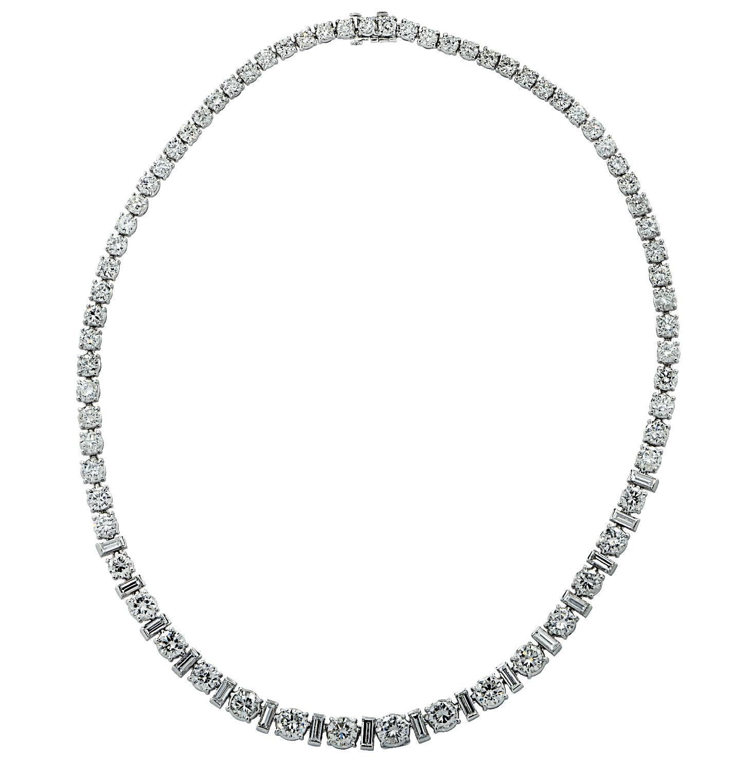 Round Cut 22 Carat Diamond Riviere Necklace