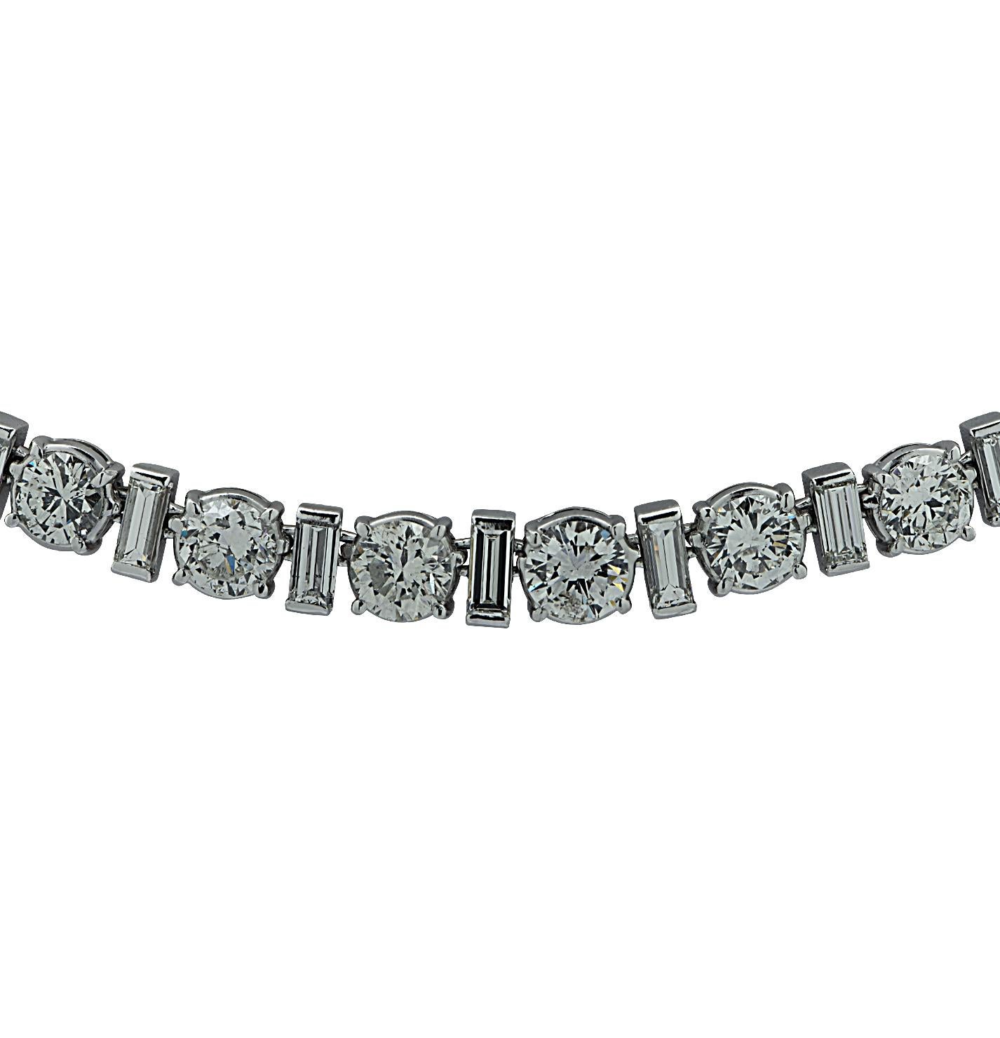 Women's or Men's 22 Carat Diamond Riviere Necklace