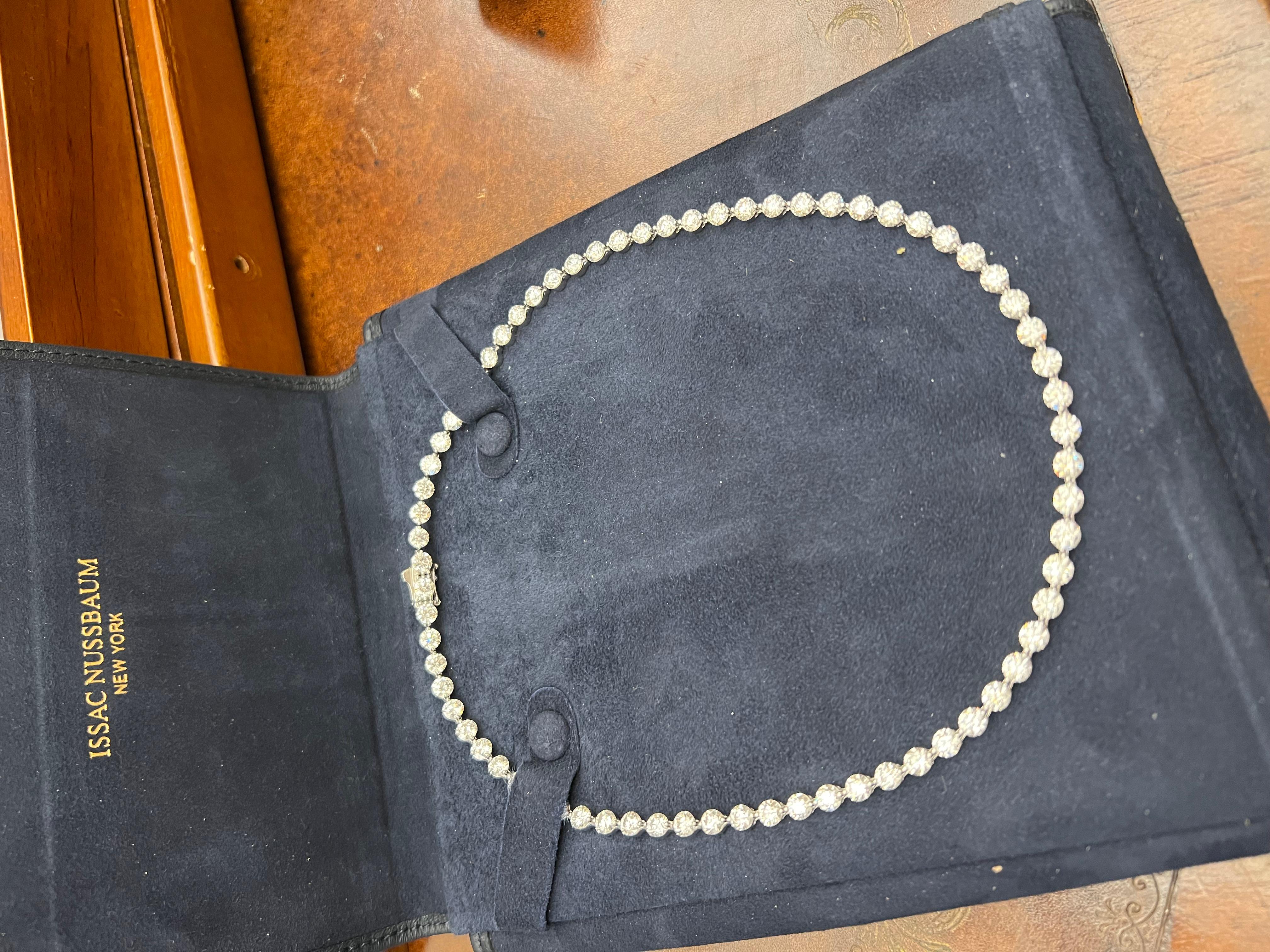 GIA Certified  Diamond Tennis Necklace  In New Condition For Sale In New York, NY