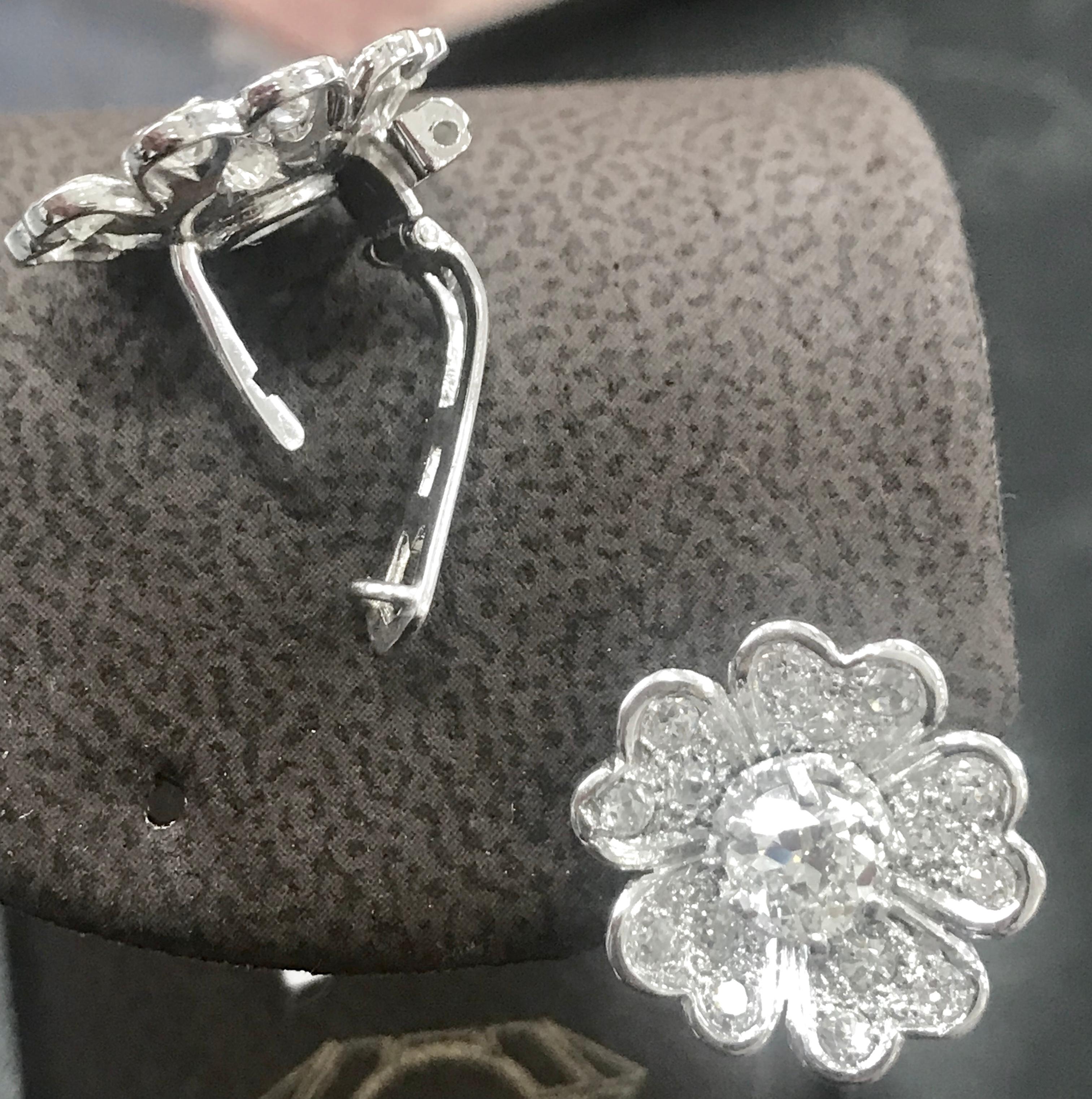2 carat diamond cluster earrings