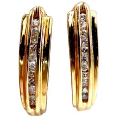 .22 Carat Diamonds Semi Hoop Earrings 14 Karat*