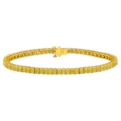 22 Carat Elongated Radiant Yellow Diamond Tennis Bracelet