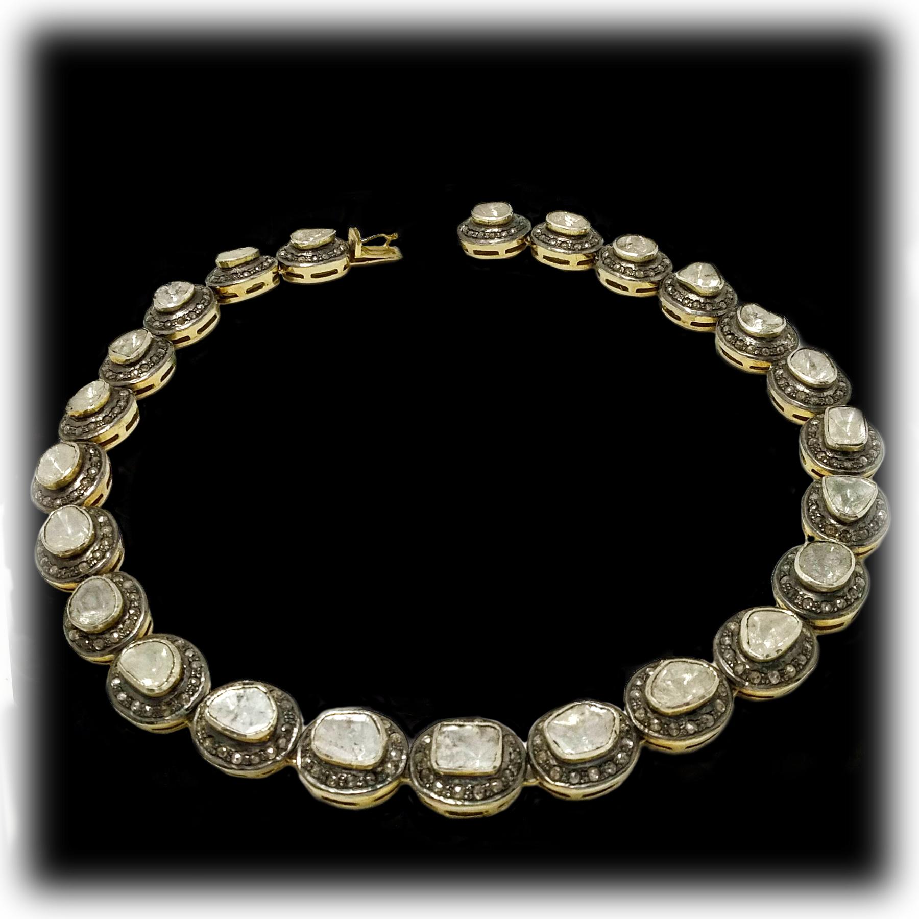 Contemporary Mughal 22 Carat Fancy Cut Diamond Necklace