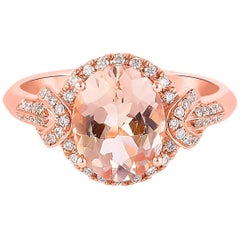 Sunita Nahata Morganite 2.20ct. Fancy Ring in 18Karat Rose Gold with Diamond