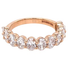 2.2 Karat Ovaler Diamant Halb-Eternity-Ring aus 18 Karat Gelbgold mit Diamanten