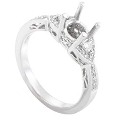 .22 Carat Platinum and Diamond Engagement Ring Mounting