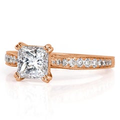 2,2 Karat Prinzessinnen-Diamantring Brillant Weiß 14K Gold Quiet Power Signature