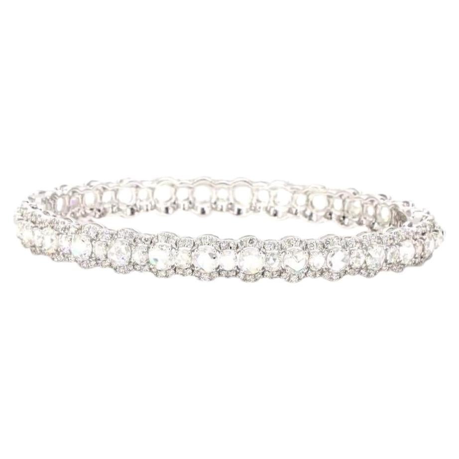 2.2 Carat Round Brilliant Cut Diamond Gold Bracelet For Sale
