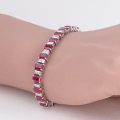 22 Carat Ruby and Diamond Tennis Bracelet