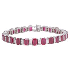 Bracelet tennis en rubis et diamants 22 carats