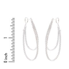 2.2 Carat Total Weight Diamond Double-Layer Hoop Earrings in 14k White ref576