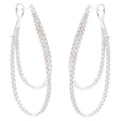 2.2 Carat Total Weight Diamond Double-Layer Hoop Earrings in 14k White ref576