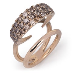 2.2 carats Champagne Diamonds in Yellow Gold Ring