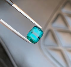2.2 Carats Natural Greenish Blue Tourmaline Gemstone Cushion Cut for Jewellery