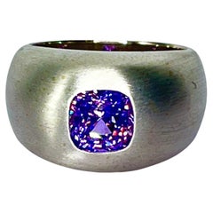 2.2ct Color Change Purple Sapphire Set in 18kt White Gold Ring