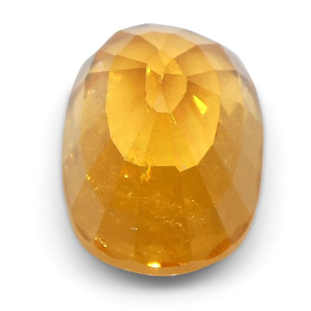 2.2 ct Cushion Vivid Fanta Orange Mandarin Spessartite/Spessartine Garnet For Sale 1