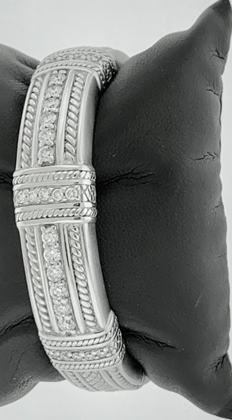 2.2 Carat Diamonds and 83 Gm 18 Karat Gold Cuff Bangle Bracelet Judith Ripca For Sale 6