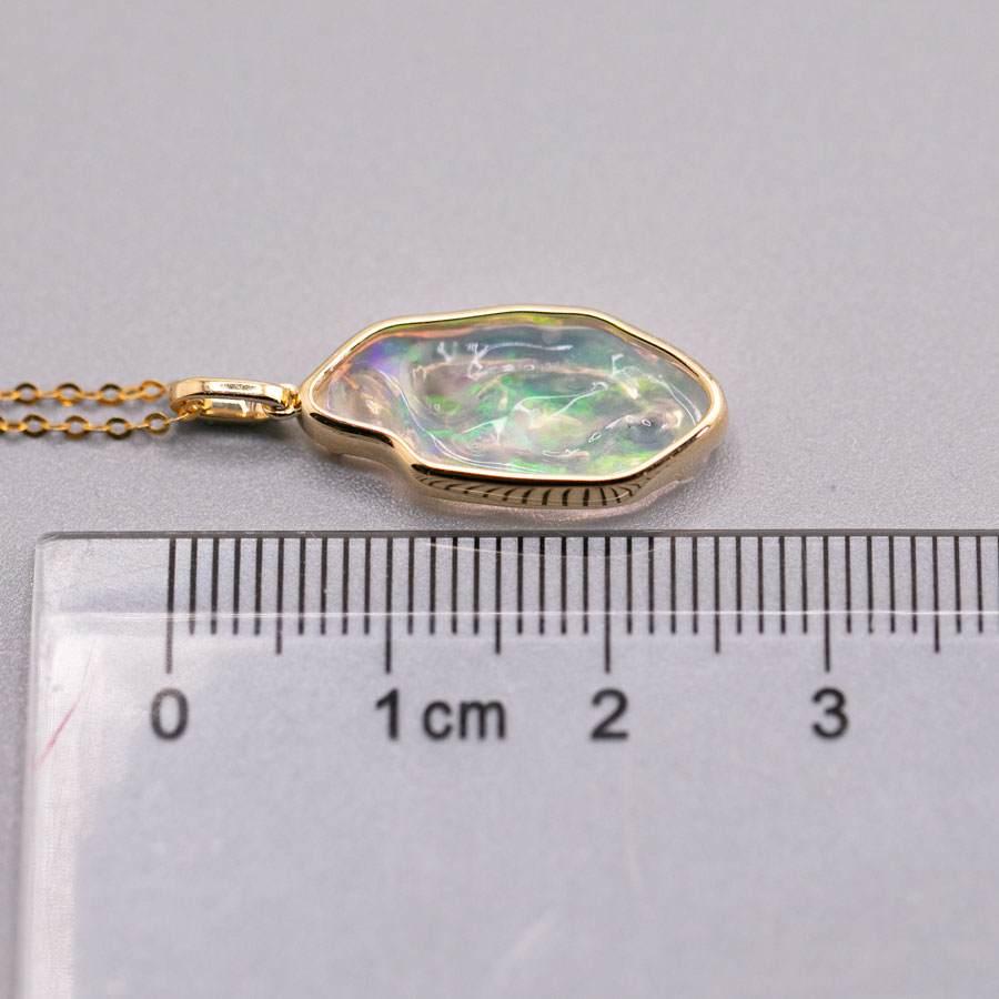 2.2 ct Mexican Fire Opal, Tsavorite Pendant Necklace 18K Yellow Gold Unisexe en vente