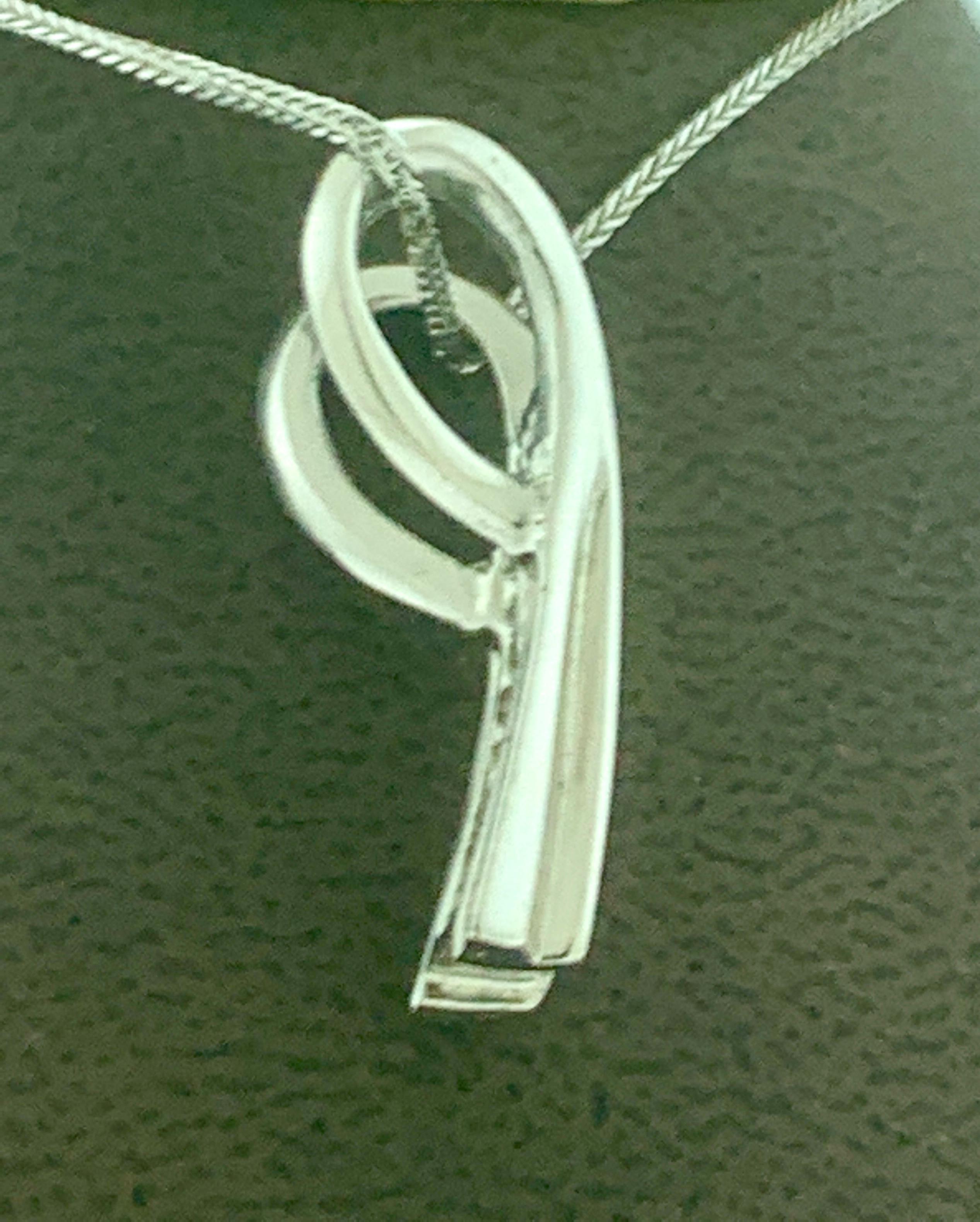 2.2 Carat Princess Cut Diamond Pendant/ Necklace 14 Karat White Gold with Chain 12