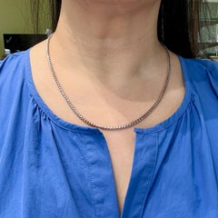 22 Inch Foxtail Chain Link Necklace 14k White Gold