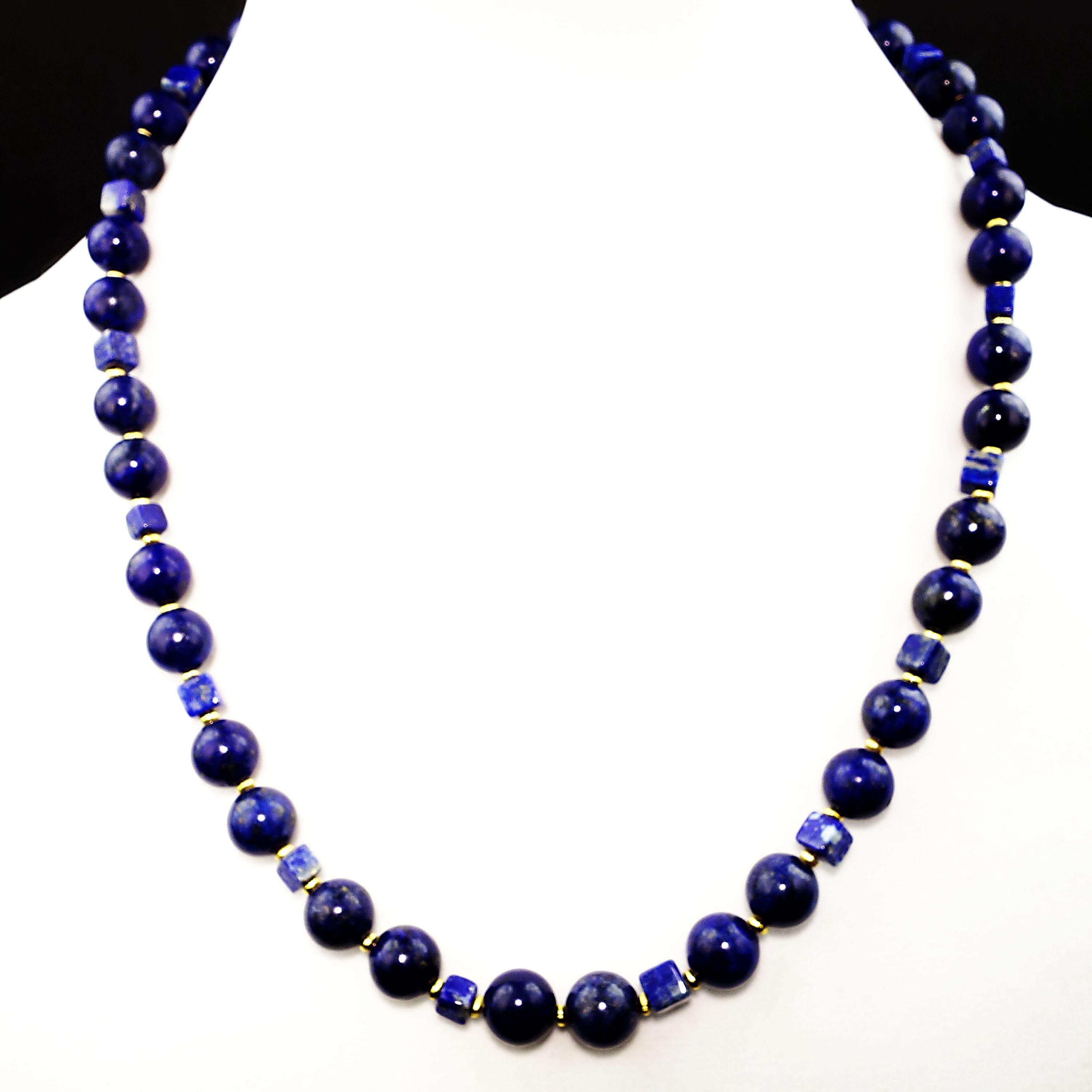 Artisan Gemjunky Glowing Blue Lapis Lazuli Necklace