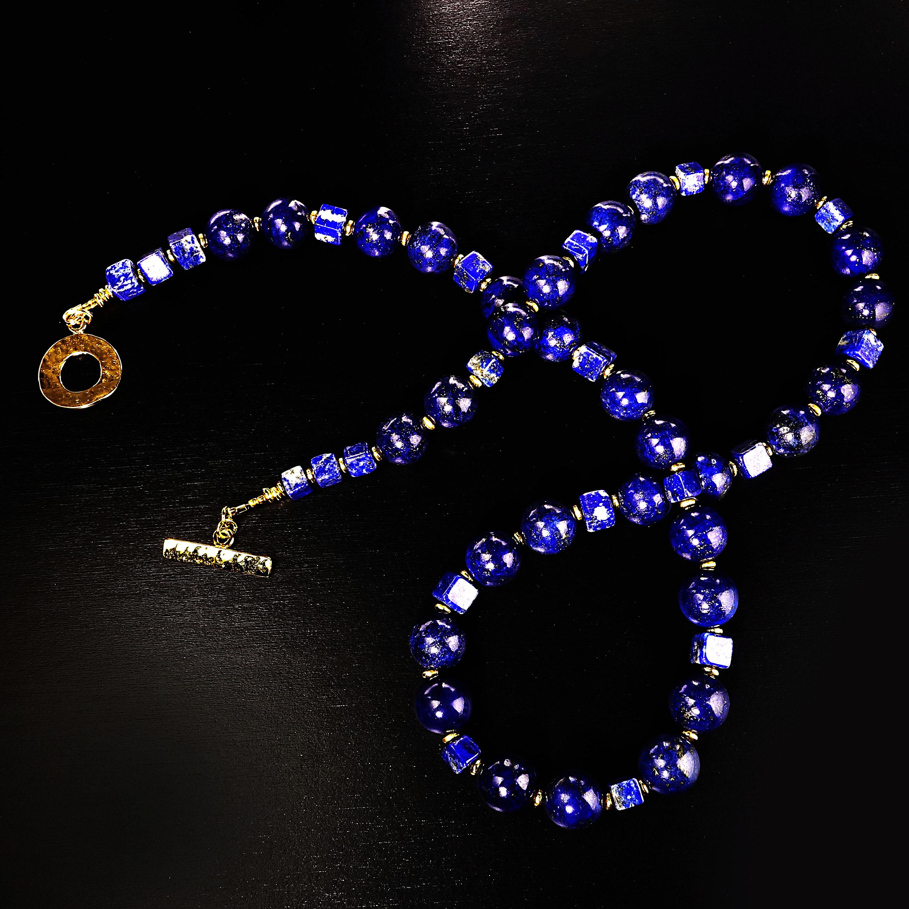 Gemjunky Glowing Blue Lapis Lazuli Necklace 1