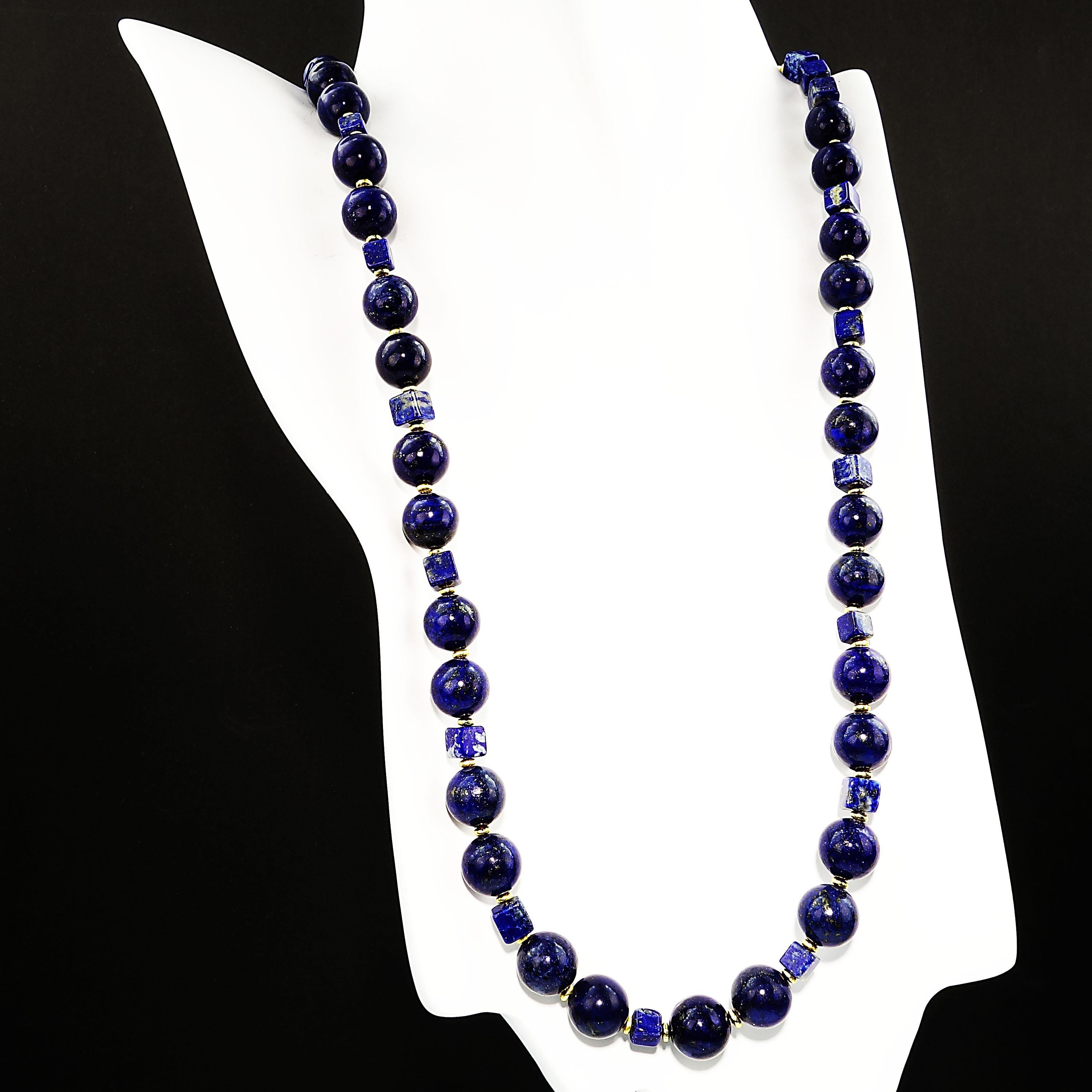 Gemjunky Glowing Blue Lapis Lazuli Necklace 2