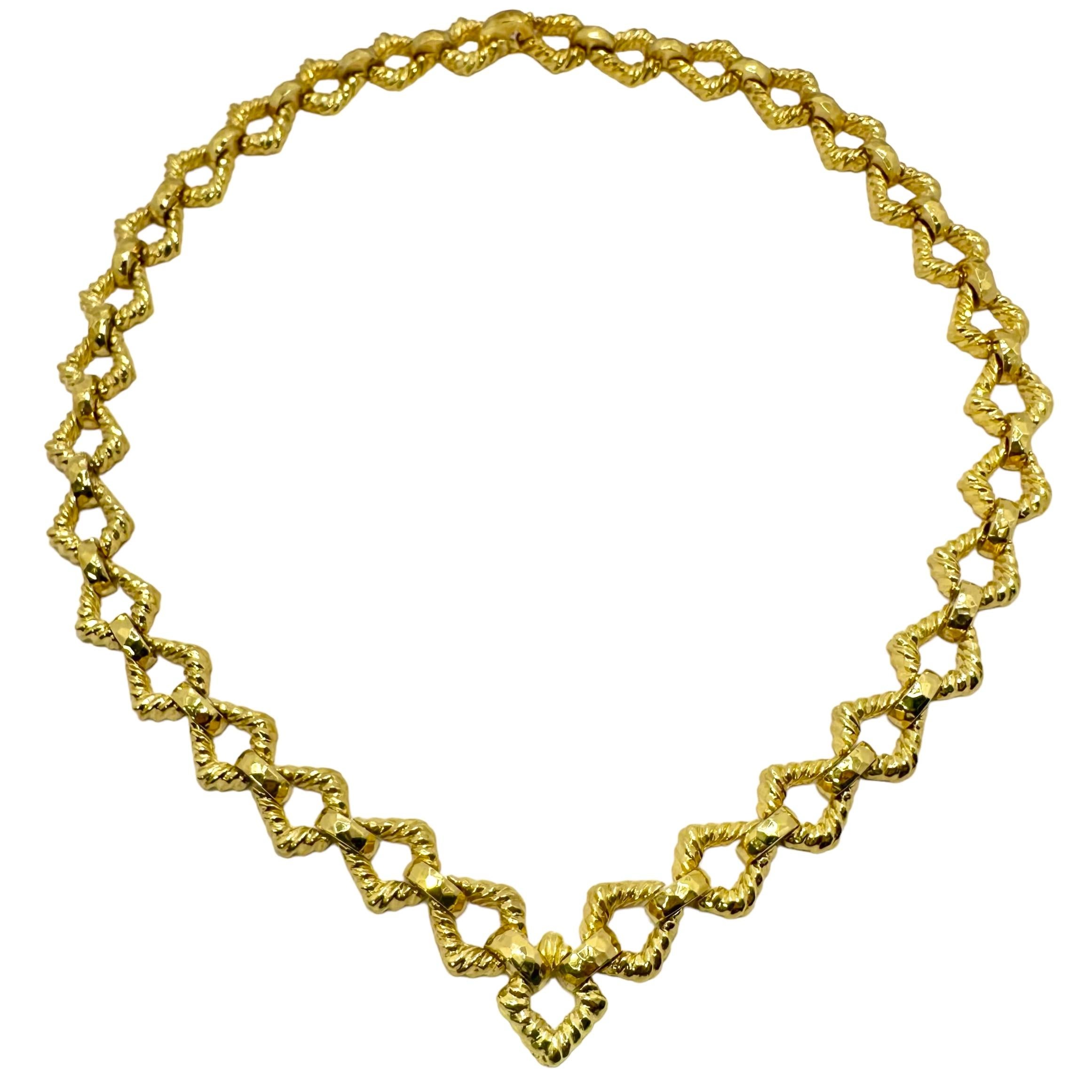 Women's 22 Inch Long Gold Necklace with White Onyx Pendant by French Designer Wander For Sale