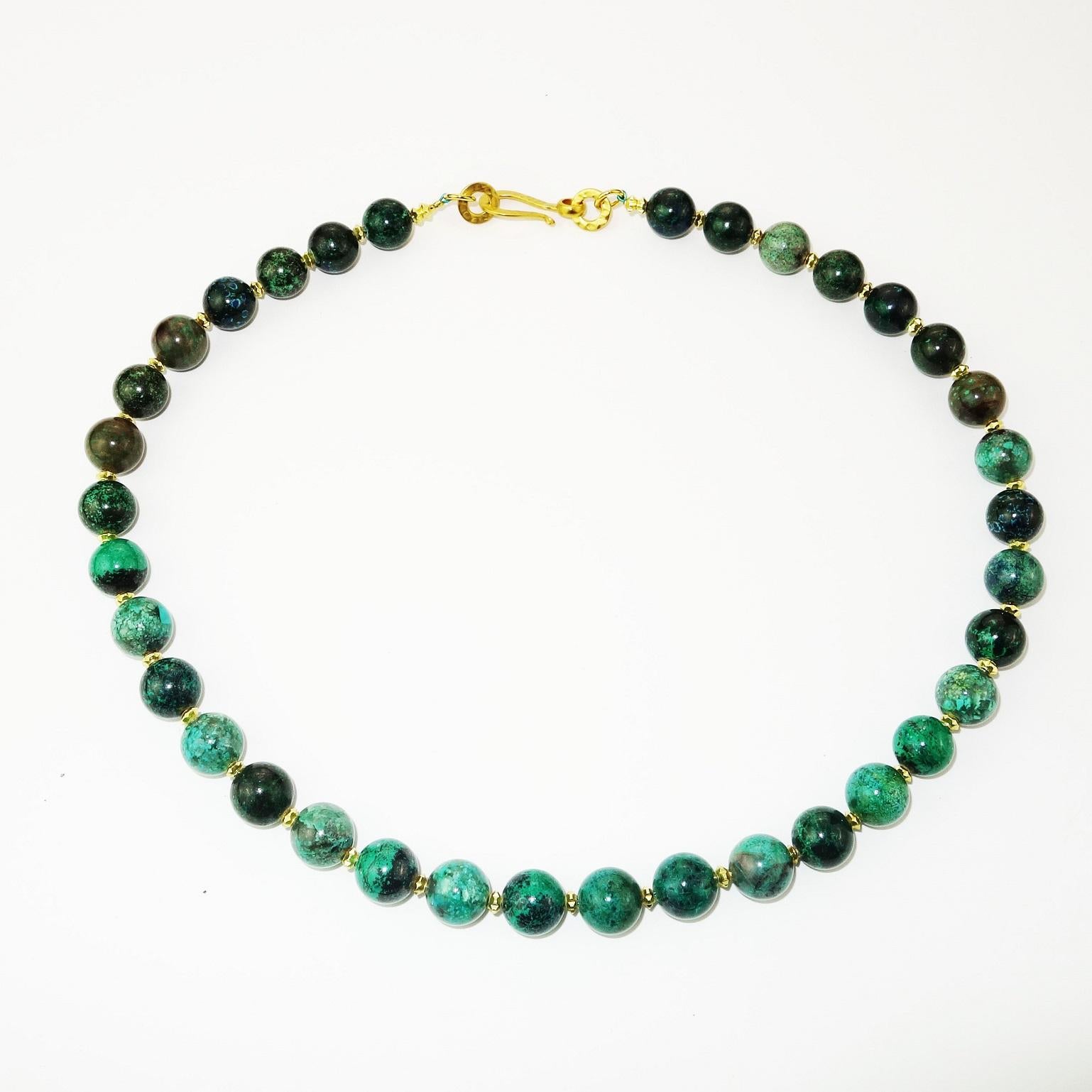 Bead AJD Stunning Green Congolese Chrysocolla Necklace