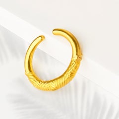 22 K Gold Hammered Tapered form Greek Inspired Crab Bracelet