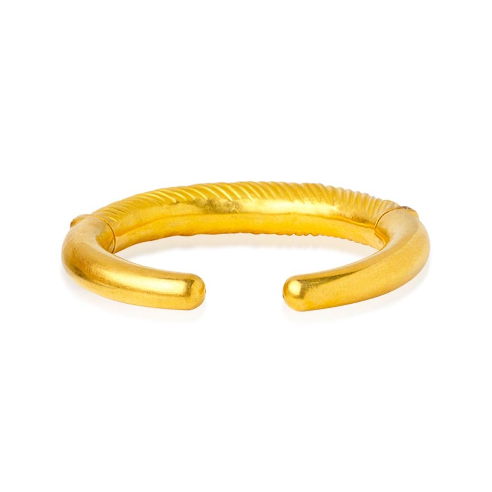 Classical Greek 22 K Gold Hammered Tapered form Greek Inspired Crab Bracelet