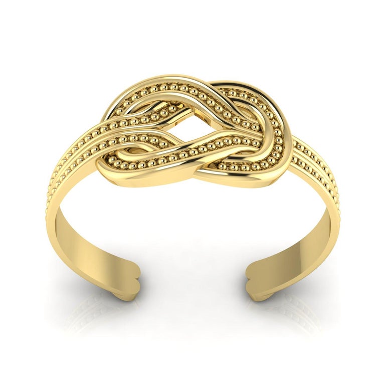 22 Karat Yellow Gold Hercules Knot Bracelet by Romae Jewelry, Inspired by Ancient Roman Designs. Our gorgeous 