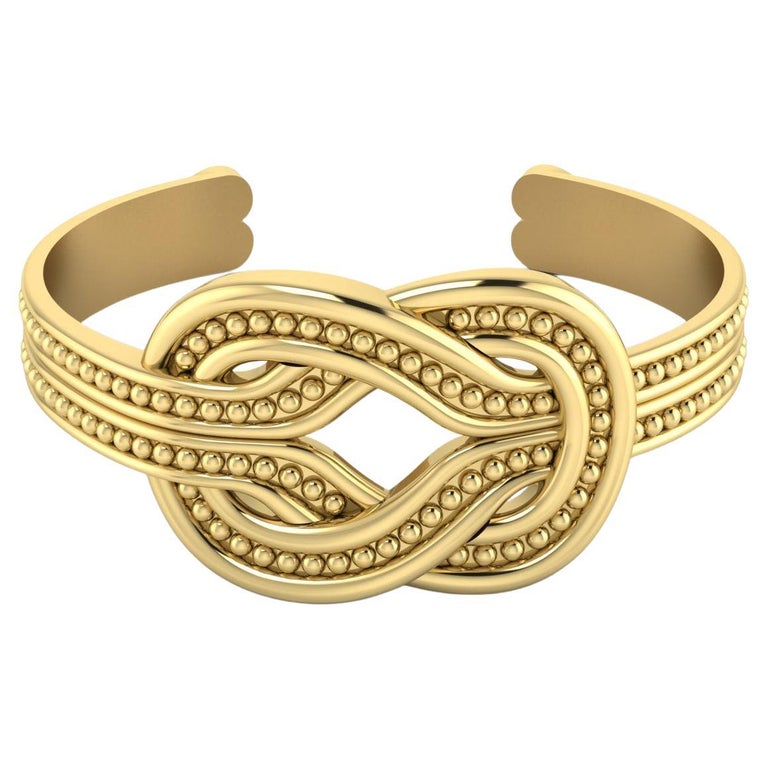 22 K Gold Hercules Knot Bracelet by Romae Jewelry Inspired by Ancient Designs For Sale