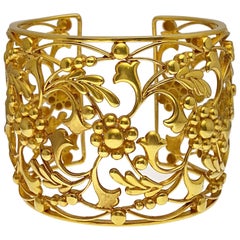 22 Karat/18 Karat Wide 18th Century Cuff Bracelet