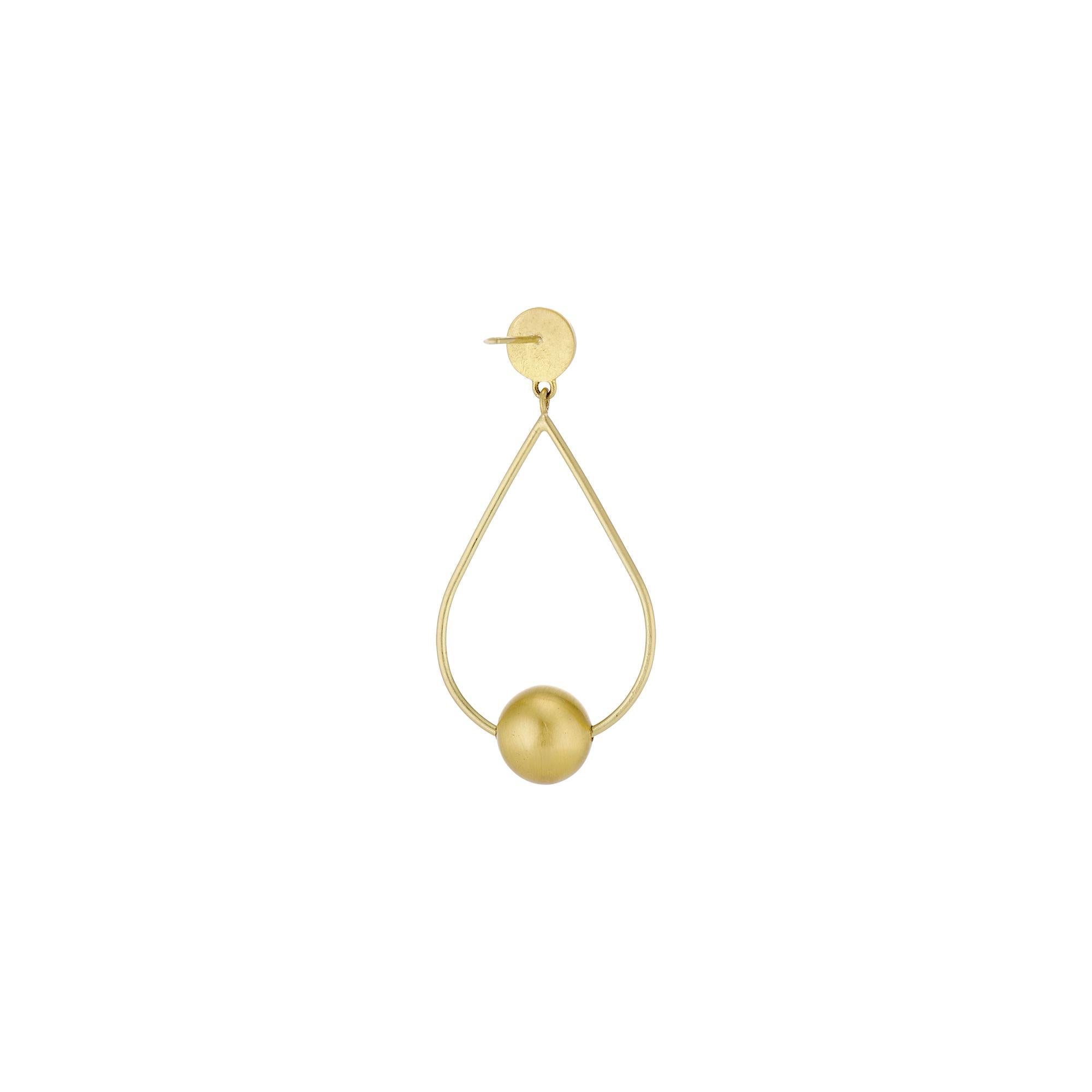 22k solid gold diamond cut and handcraftet dangling bell hoops