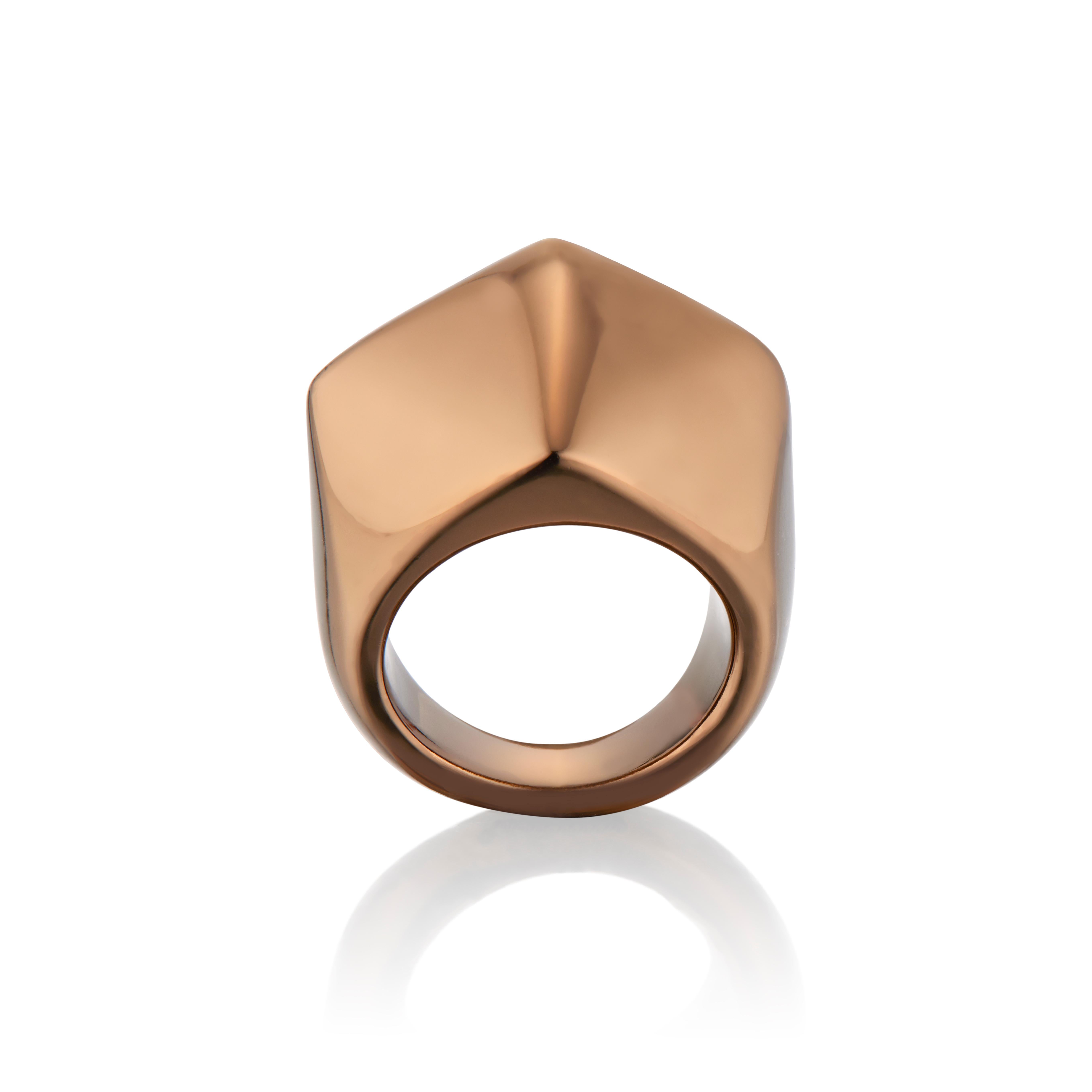 This ring has a masterfully crafted Dome shape with 5 points. It is a spectacular, show stopping piece made for the bold risk taker in you. 

This piece is a part of our chocolate gold collection

Size 7- Ring Size is customizable.

All items are