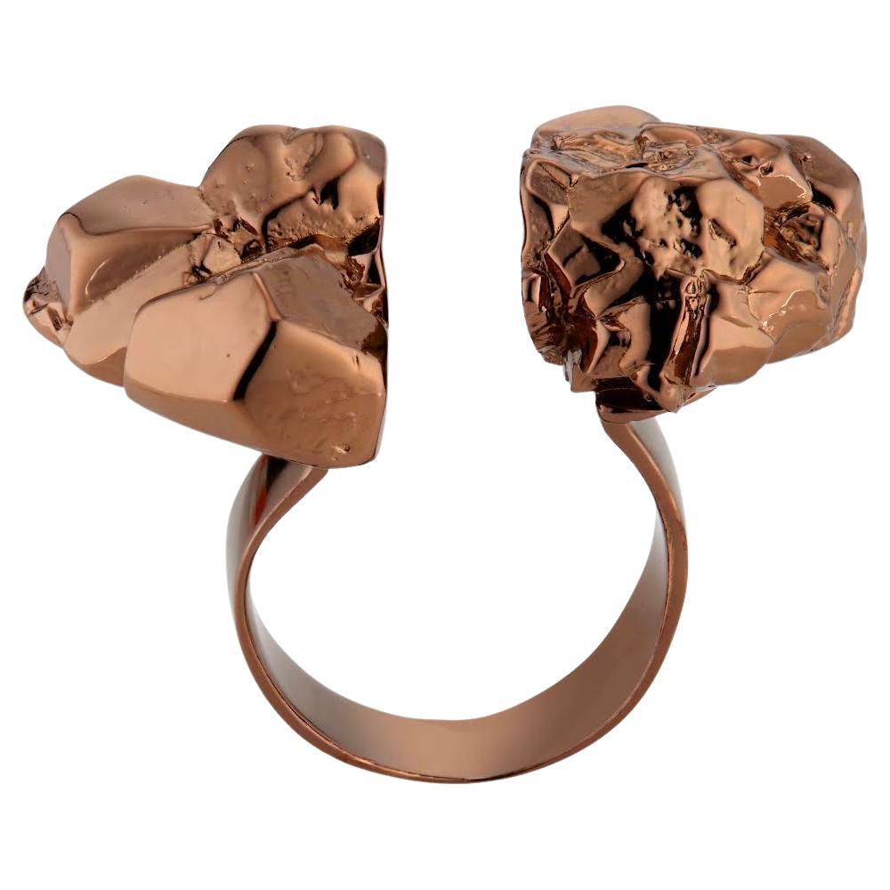 22 Karat Chocolate Gold Vermeil Stamped Ring by Chee Lee New