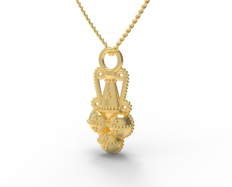 22 Karat Gold Amphora Pendant by Romae Jewelry Inspired by Ancient Designs In New Condition For Sale In Brooklyn, NY