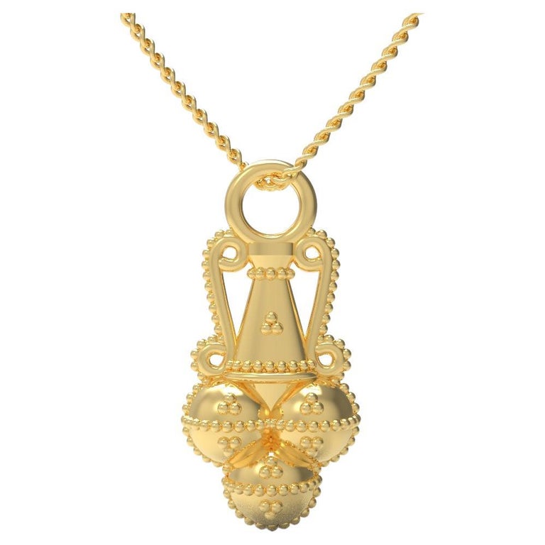 22 Karat Gold Amphora Pendant by Romae Jewelry Inspired by Ancient Designs For Sale